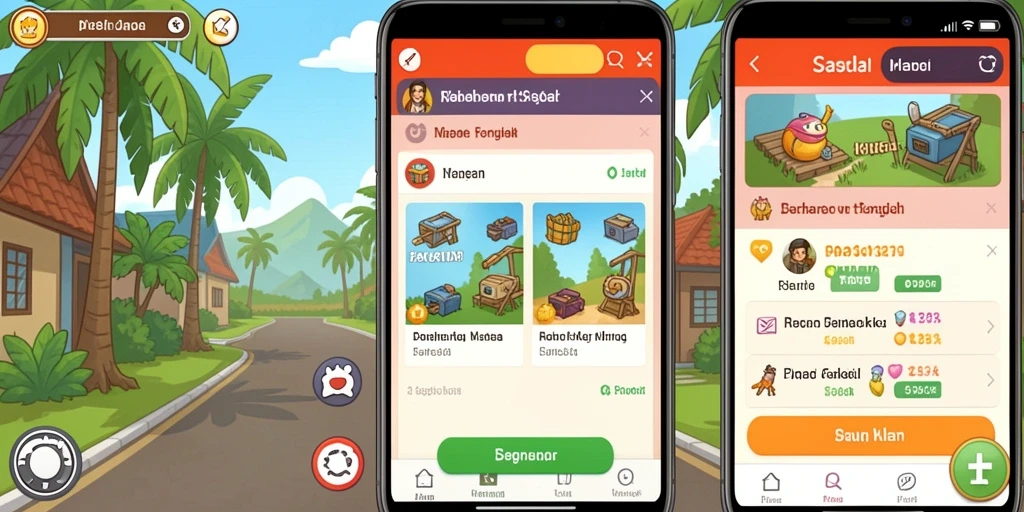 Screenshot menggambarkan tema slot yang beragam.